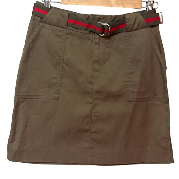 3/$30 MOSSIMO TARGET KHAKI ARMY GREEN MINI SKIRT STRIPE BELT UTILITY CARGO - Picture 1 of 10